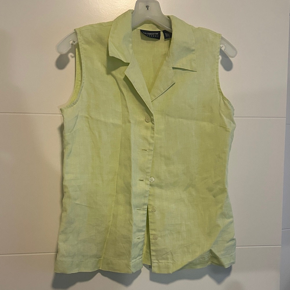 100% linen Liz Claiborne Liz Sport sleeveless shirt, small